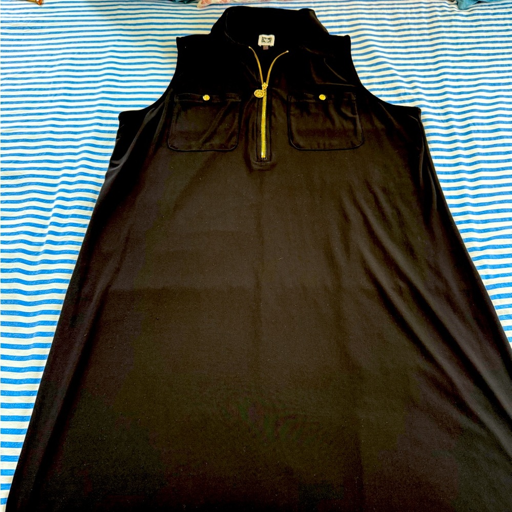 Anne Klein Little Black Dress with Gold Accents